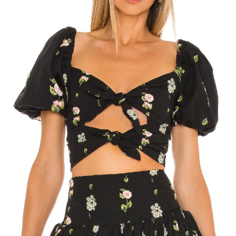 Agua Bendita Bailee Moss Top, NWT